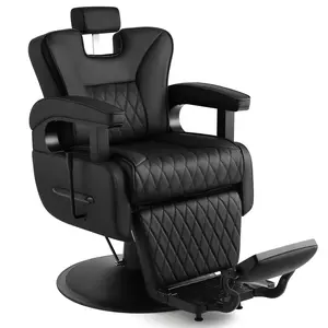 Heavy Duty Barber Chair Vintage Salon Chair for Barbershops 450lb Weight Capacity Durable Reclining Chair with Unique Retro and Modern Design