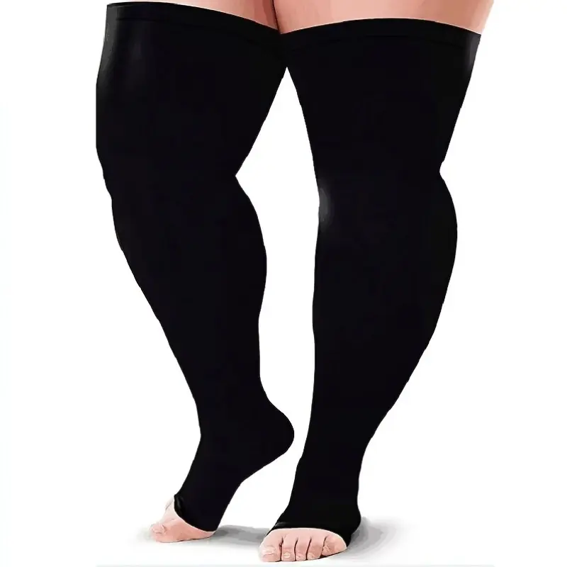 1 Pair Plus Size Compression Stockings, Extended Size And Thigh High Compression, Suitable for Women And Men 20-30Mmhg Over-The-Knee Compression Socks