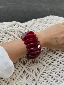 Vintage Wine Resin Bracelet Set, Casual Fashion Jewelry, 3 Pieces, All Seasons, Charming and Stylish, Perfect for Vacation