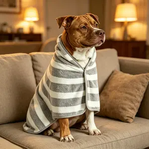 Dog Bathrobe Towel, Super Absorbent Quick-Dry Dog Towel Robe, Anti-Shake Water Wrap, Keeps Dogs Warm After Bath, Soft Pet Bathrobe for Small Medium Large Dogs (Gray)