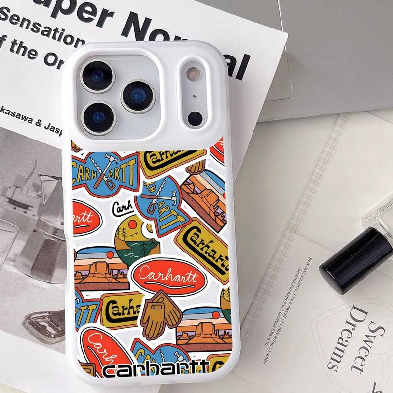 Fashion C-Carhartt Logo Phone Case For iPhone 17 16 15 14 13 12 11 Pro Max Plus Mini Luxury Jelly Material Case Fashion Durable Crystal Clear Stylish Shockproof Scratch-Resistant Perfect Fit