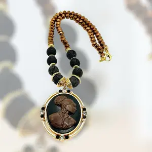 Camafeo Custom Made Necklace with Beads, Pendant, and Clasp
