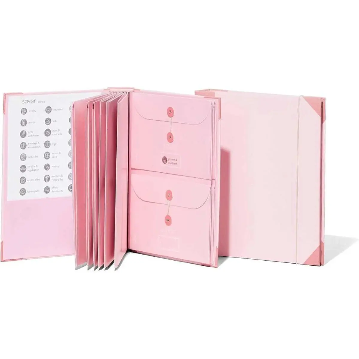 1-Pack Document Organizer Folio,lmportant Document Organizer Folio Folders with Labels Life Binder lmportant Documents for Bills Checks Birth Certificates Home Important File Organizer Storage Bag organizador dedocumentos Office Supplies Office Accessorie