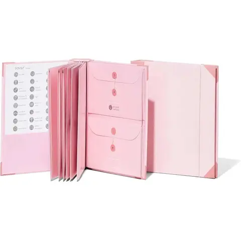 1-Pack Important Document Organizer Folio with Labels - Office Supply File Holder for Desk, Home Office Secure Storage for Bills, Checks - Vital Tool for Managing Files