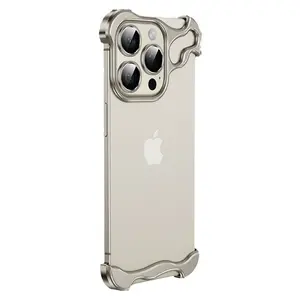 Suitable for iPhone 17Pro Phone Case Irregular Metal Corner Cushion Anti-drop Frameless 16Promax