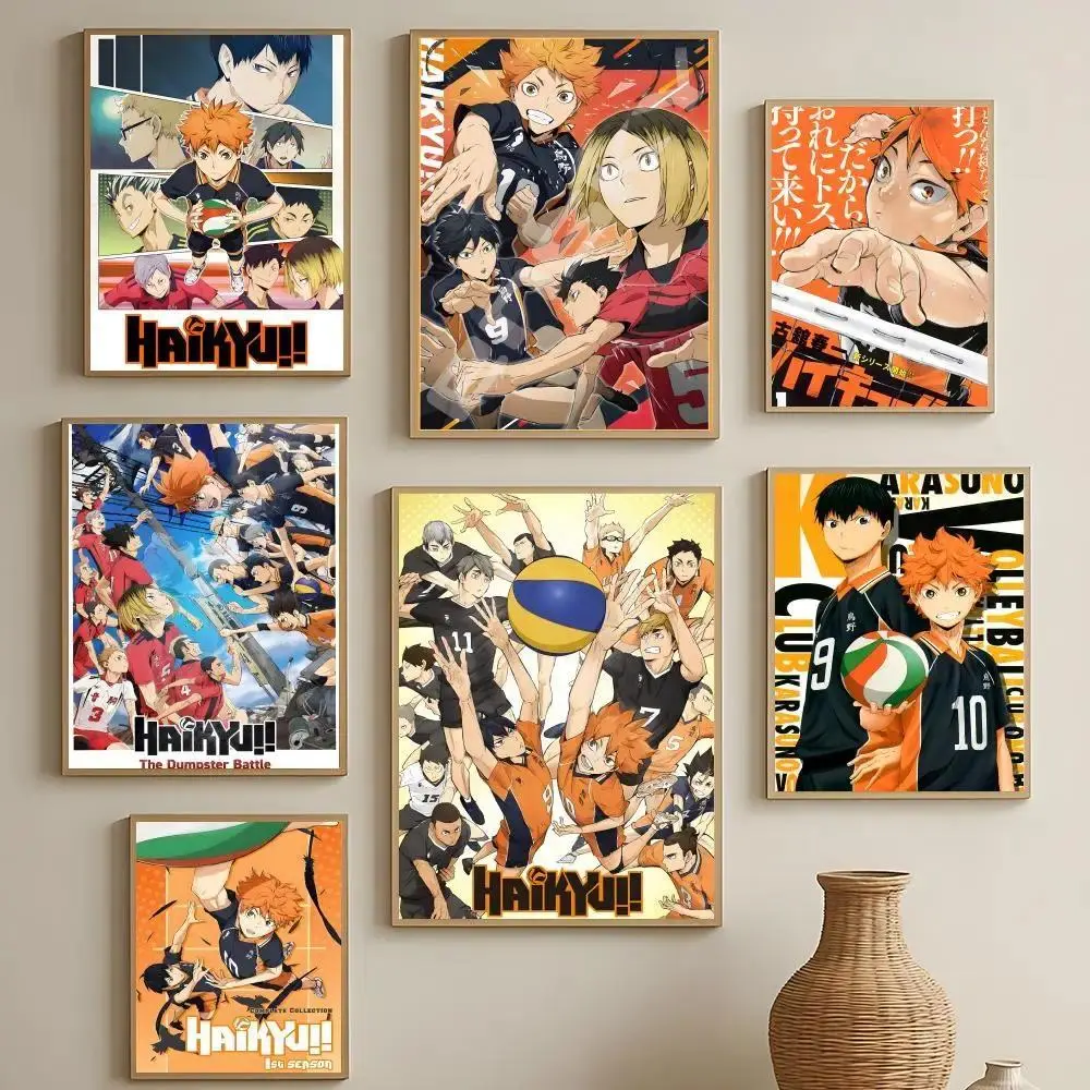 Haikyuu Sports Anime HD Canvas Printing Poster, Eco-Friendly Cotton Wall Art, Easy-to-Apply House Decoration for Living Room-Bedroom (Toys & Hobbies Classic & Novelty Decor), Giclee Ink