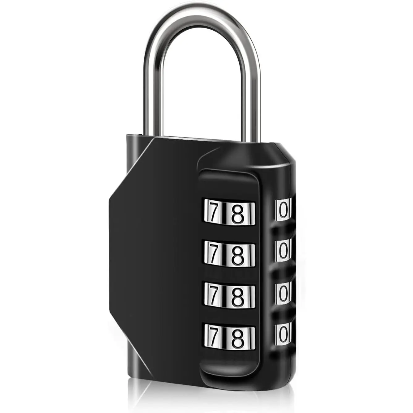 4-Digit Combination Code Dial Padlock - Functional Waterproof Anti-Prying Zinc Alloy Keyless Locker Lock with Large Numbers, Unique Side Window, 10000 Unique Password Combinations for Schools, Luggage (Ideal for Young People)
