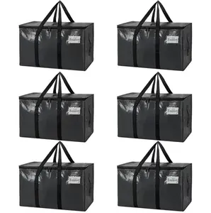 24 Gallon Extra Large Heavy Duty Foldable Moving Bags With Carrying Handles, Zippers and Tag Pocket, Outdoor Camping, water proof Organiser