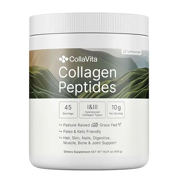 Collagen Peptides Powder, Grass-Fed & Pasture-Raised Hydrolyzed Type I & III Collagen, Supports Hair, Skin, Nails, Bones & Joint Health, Non-GMO, Paleo & Keto Friendly, Unflavored, 45 Servings
