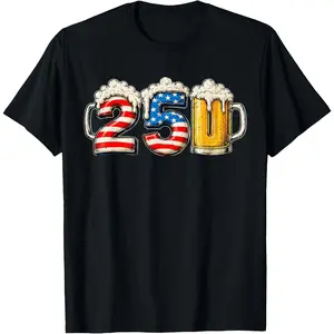 Unisex Beer Flag 4th of July Men Women Merica Drinking USA T-Shirt