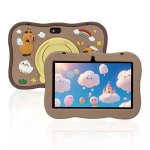 7 Inch Silicone Case Tablet, 1pc Portable 0.3MP+2MP Learning Tablet with Parental Control Function, Educational Toy for Home Entertainment