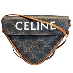 Pre-owned Celine Calfskin Shoulder Bags Triomphe Leather Shoulder Bag