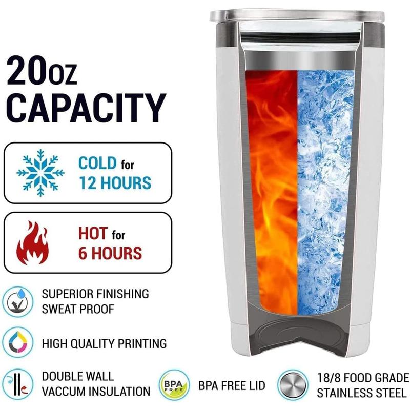 IT Pennywise Horror Collection - 20oz Stainless Steel Tumbler - We All Float Drinkware - Double Wall Vacuum Insulated with Lid - Perfect Horror Fan