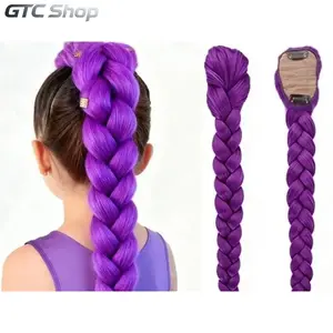 26 Inch Long Box Braided Wig Heat Resistant Yaki Straight Puff Ponytail Stylish Women Hair Accessory Breathable Comfortable Wear Fashion K-Pop Cosplay Headwear Ideal For Daily Outfit Matching Theme Party Dress Up Festival Performance Personal Beauty Styli