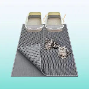 Extra Large Dual Layer Cat Litter Mat, Eva Waterproof Anti-Spill, Non-Slip, Odor-Resistant, Washable, Prevents Debris, 2 Sizes Available