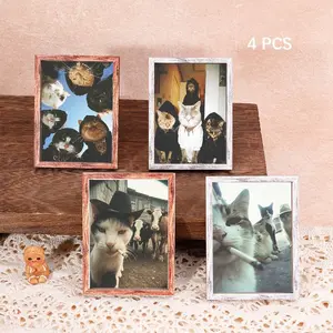 4 Pcs Cute Cat Refrigerator Magnets, Animal Set Decorative Magnets, Refrigerator Decorating Magnets, Small Wall Art for Living Room, Study, Bedroom, Perfect Holiday Gift Photo Magnets