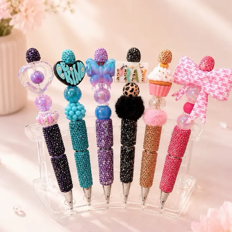 Live Claim Orders Only - Rhinestone Focal Ball Point Pens - Customizable with Your Favorite Focal, Assorted Colors & Styles (Office Stationery Writing Tool), Ball Point Pens Assorted Colors, Cute Office Pen, Specialty Pen