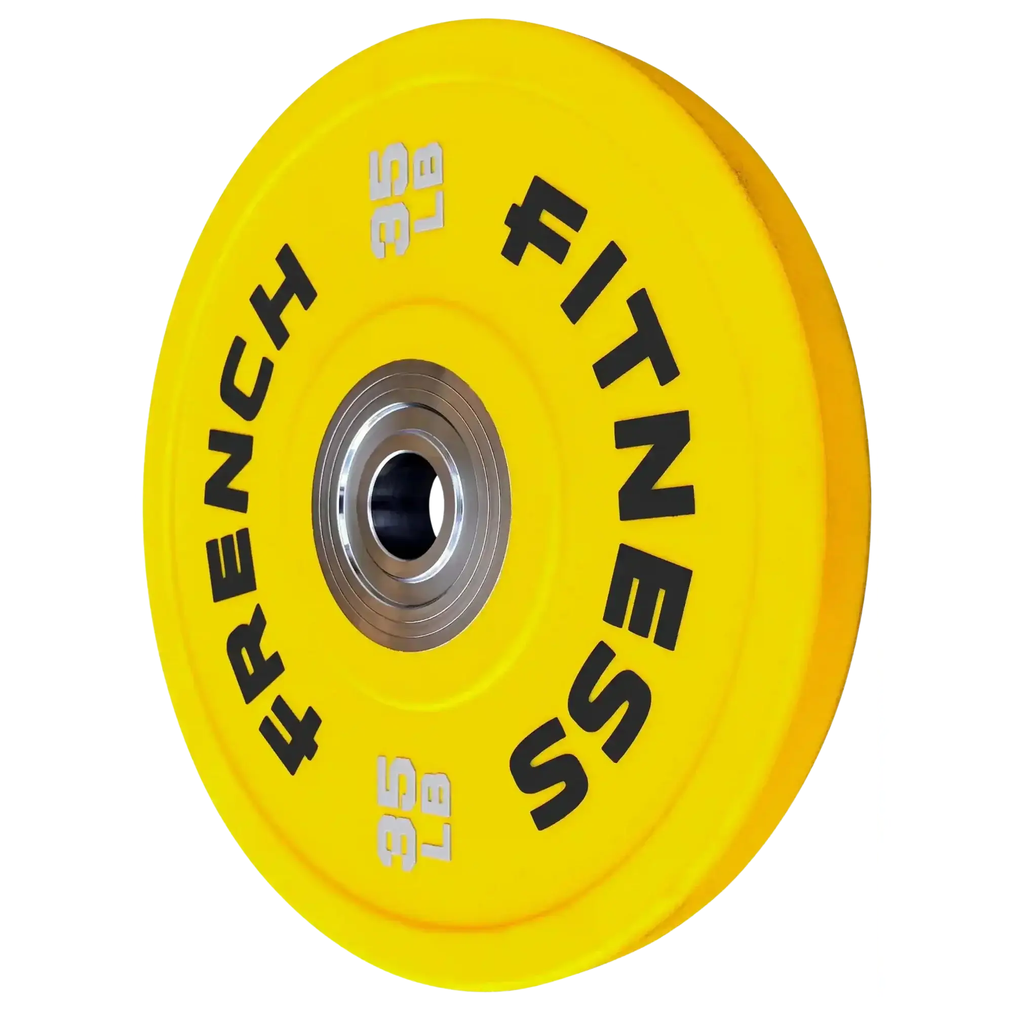 French Fitness Competition Urethane Bumper Plate 35 lb Colored (Yellow) (New)