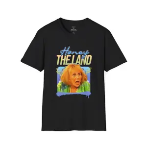 Honey, The Land! Sylvia Browne Vintage-Inspired Unisex Softstyle T-Shirt, Retro Graphic Tee, Casual Wear