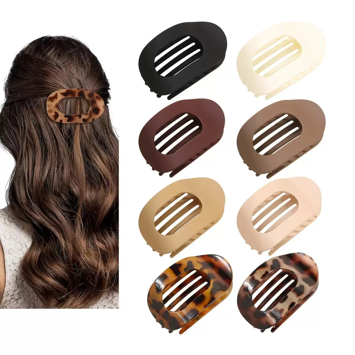 New Hot-Selling Flat Oval Hairpin Duckbill  With Strong Grip For Back Of Head Bun Simple   Accessories undo hair clips