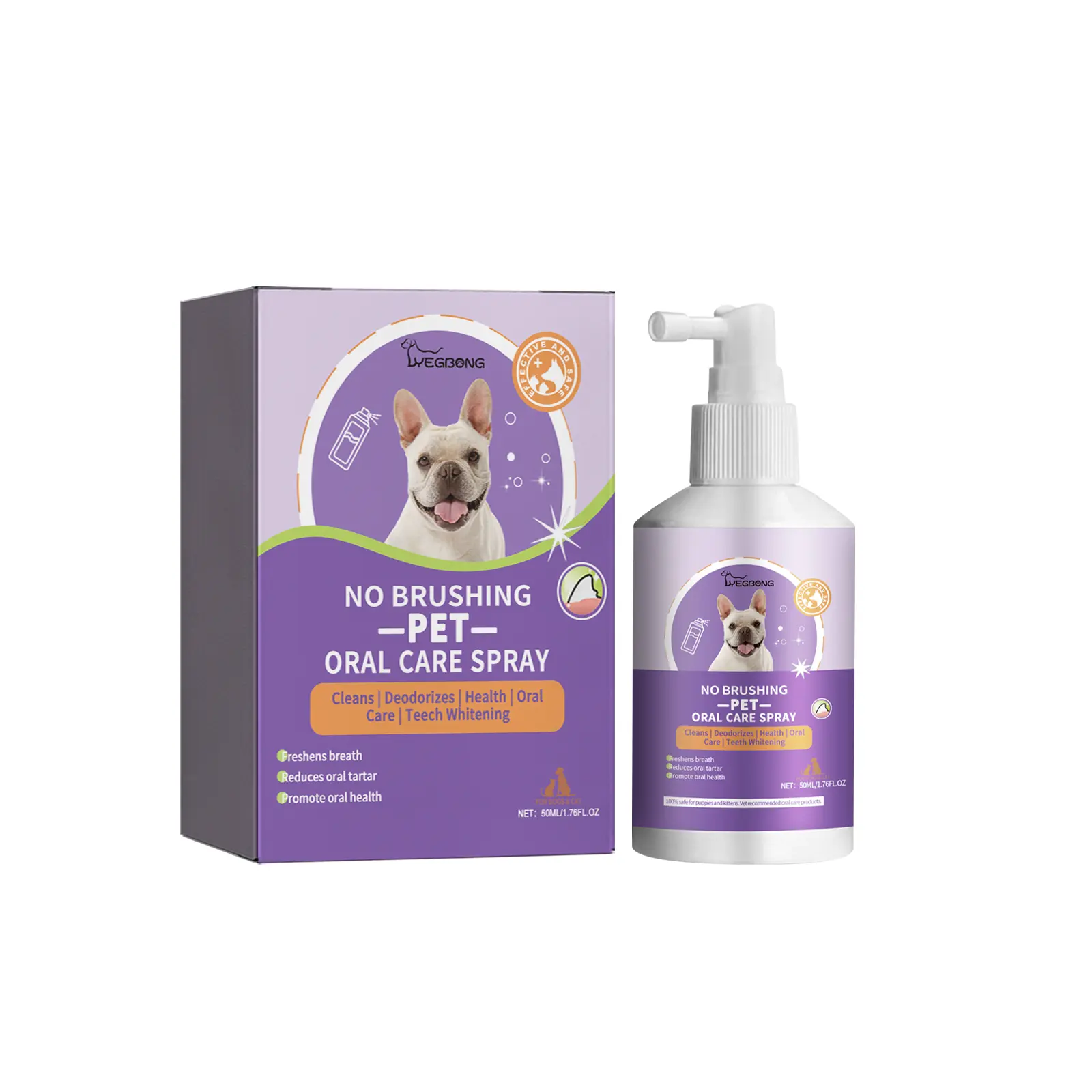 Yegbong Dog And Cat Tooth Cleaning Spray, Pet Mouth Cleaning Breath Fresh Deodorizing Cleaning Spray