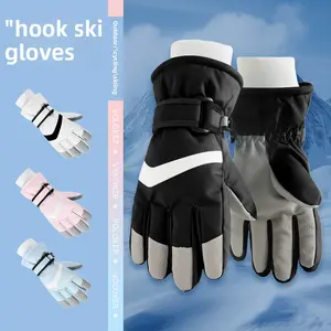 Children's gloves winter warm velvet thickened sports cycling gloves touch screen windproof waterproof ski gloves