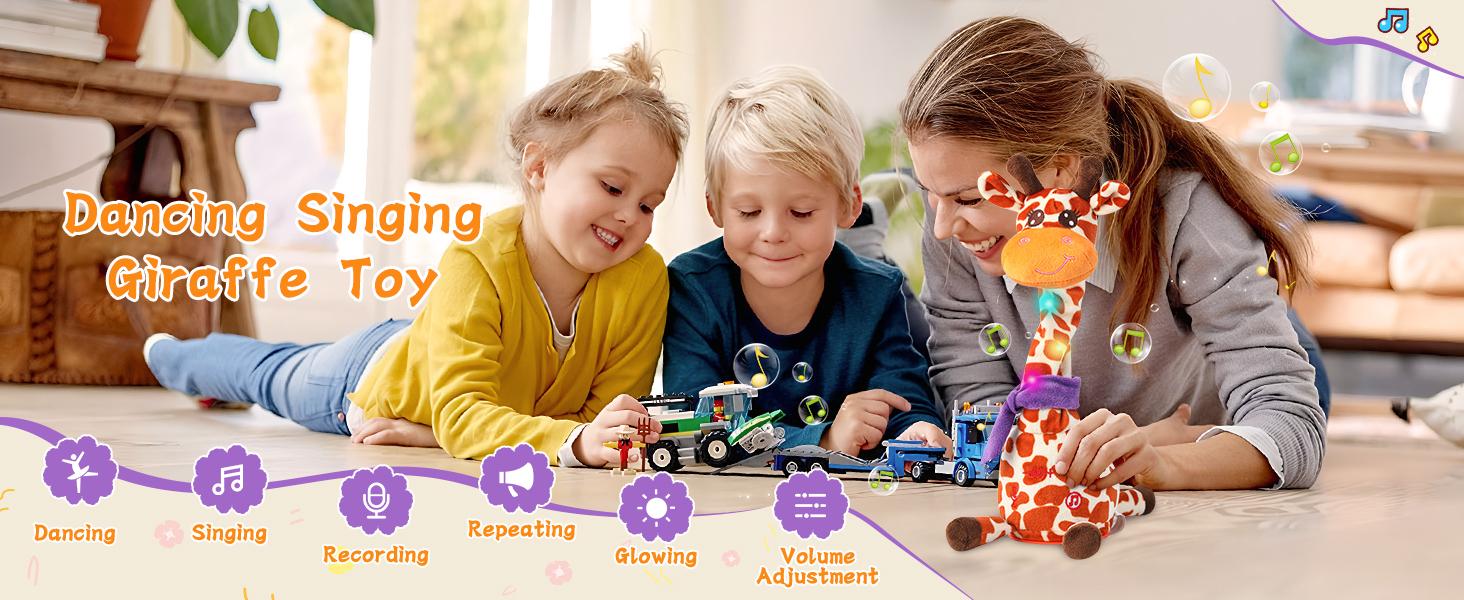 BETTY21 Dancing Talking Giraffe Toys - Electronic Musical Plush Rattle for Kids - Repeat What You say -  Parent Time-saving Toys -  Children's Day & Birthday  Gift With DealsForYouDays