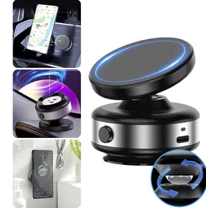 JOYYE  360° Rotatable Car Magnetic Phone Holder, Car Navigation Holder, Vacuum Adsorption & Magnetic Adsorption Double-sided, For Windshield and Dashboard, Kitchen, Bedroom, Office, Multifunctional Phone Accessories for  iPhone & Android Smartphone