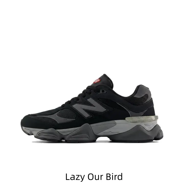 Stealth Dark Retro Lifestyle Collectible Sneakers Breathable Jet Black Mesh Panels Wear-resistant Gradient Grey Black Outsole Mini Red Tongue Detail Limited Hobby Collection Sneakers