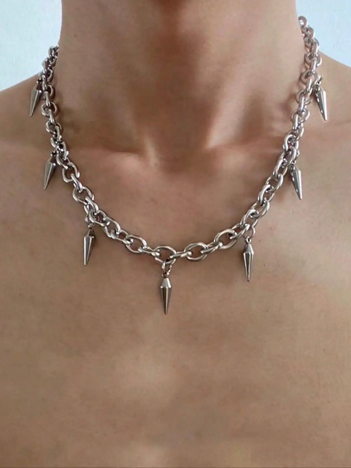 Men's Punk Style Stainless Steel Necklace, Minimalist Street Style Necklace, Fashion Jewelry for Party, Daily Clothing Decor, Trendy All-match & Exqui