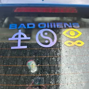 Bad Omens Death of Peace of Mind Car Decal with Unique Symbols and Holographic Finish for Stylish Vehicle Decoration