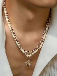 Men's Surfer Conch Starfish Necklace, Bohemian Beaded Pendant Jewelry, Simple Design for Daily Wear & Gifts, All Seasons