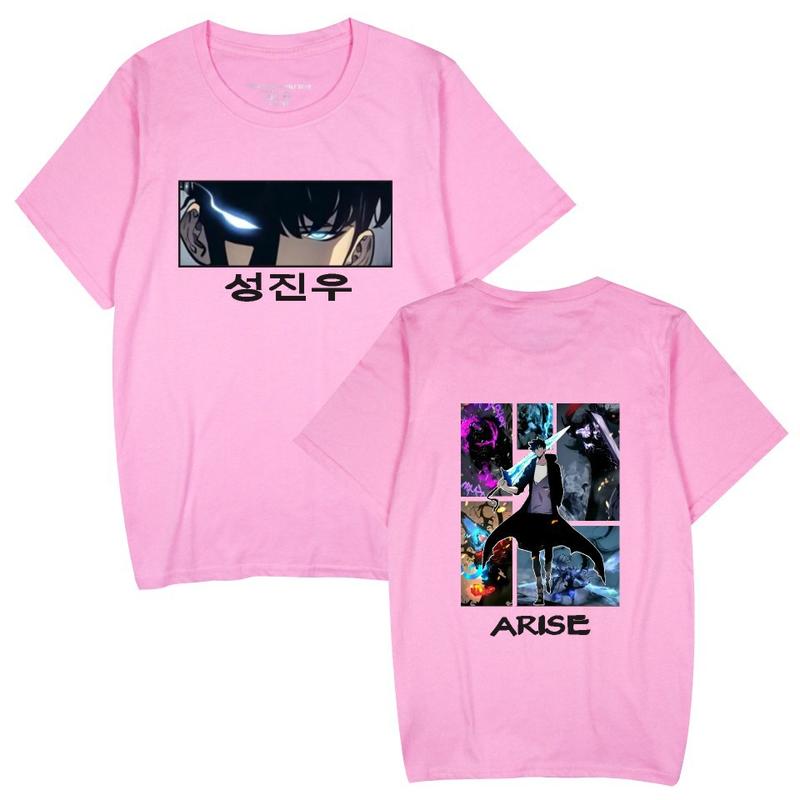 Sung Jin-Woo “Arise” T-Shirt – Solo Leveling Anime Tee | Front Intense Eye Close-Up with Korean Name, Back Shadow Army Power-Up Panel | Black Unisex Shirt | Sizes S–5XL