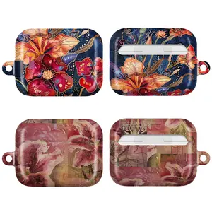 Vintage Floral AirPods Case – Dark Romantic Flower AirPod Cover for AirPods 4 3 2 1 & AirPods Pro 3 2 1 | Dark Academia Style, Luxury Botanical Design, Moody Aesthetic, Elegant Floral Art, Trendy Gift for Her Women Girls