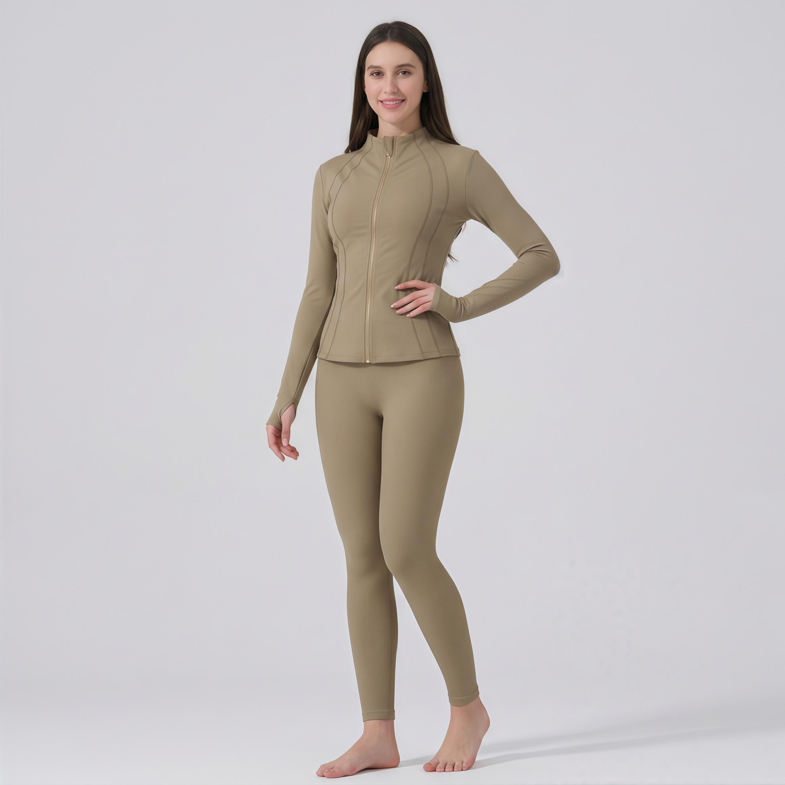 MG1 Women's Thumb Hole Zip Up Sports Jacket, Long Sleeve Active Outerwear Thumbholes Design, Casual Wear for Women Activewear Blazer
