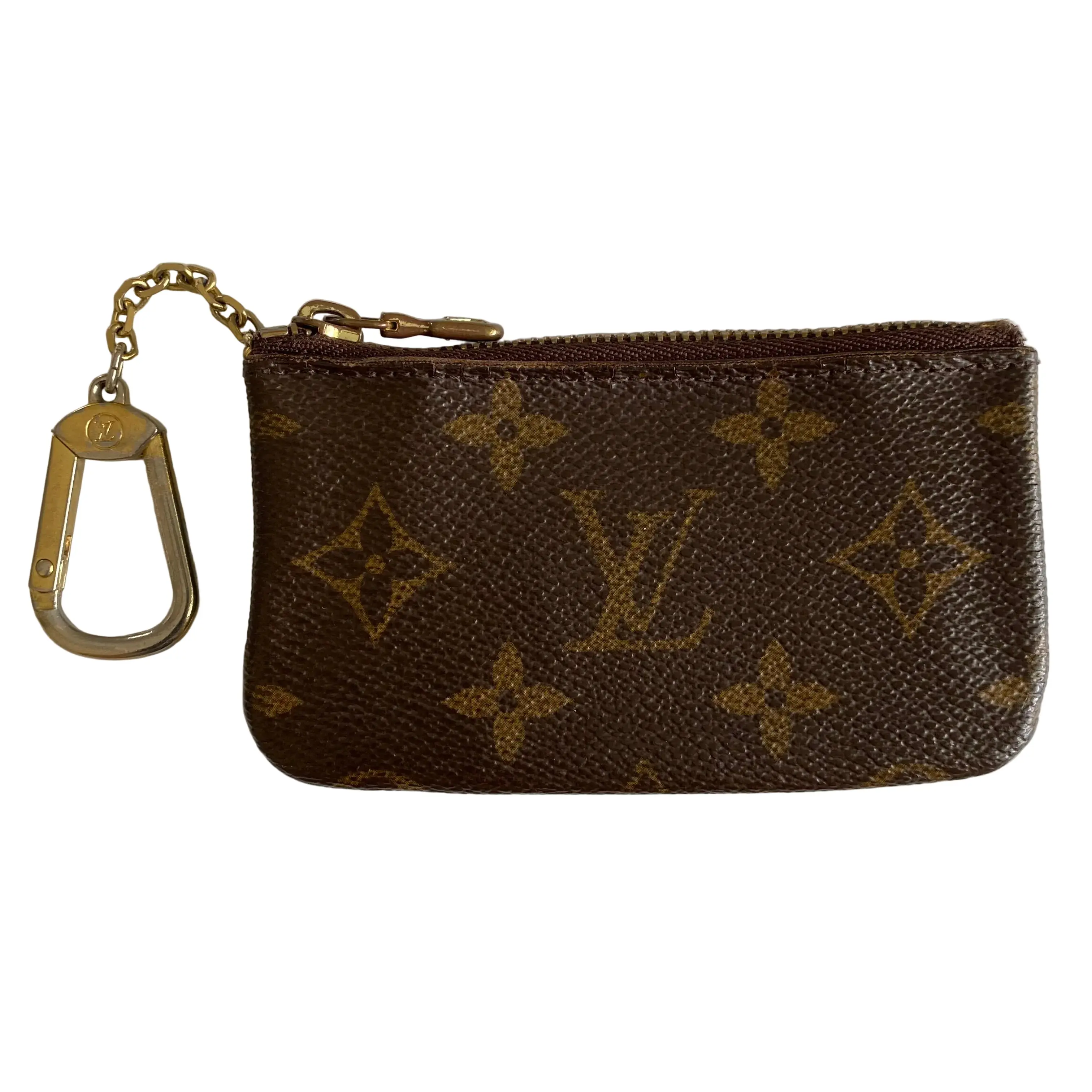 Pre-owned Louis Vuitton Brown Small Leather Goods FINAL SALE NO RETURN NO CANCEL monogram coin key pouch Authentic with COA