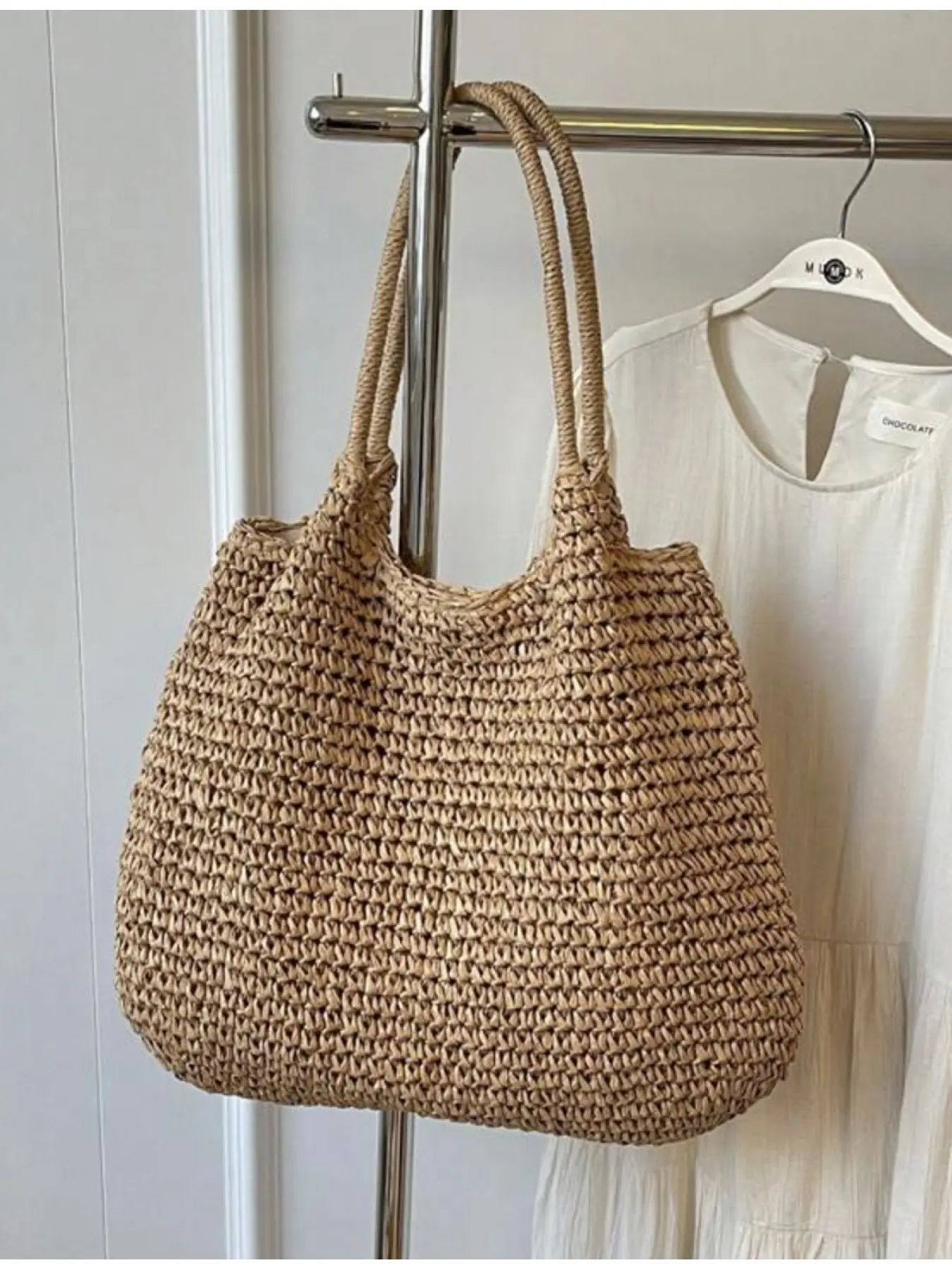 Summer Fashion Straw Handbag Large Capacity Women's Tote Beach Bag Casual Everyday Bag Casual Travel Crossbody Bag Casual Handbags