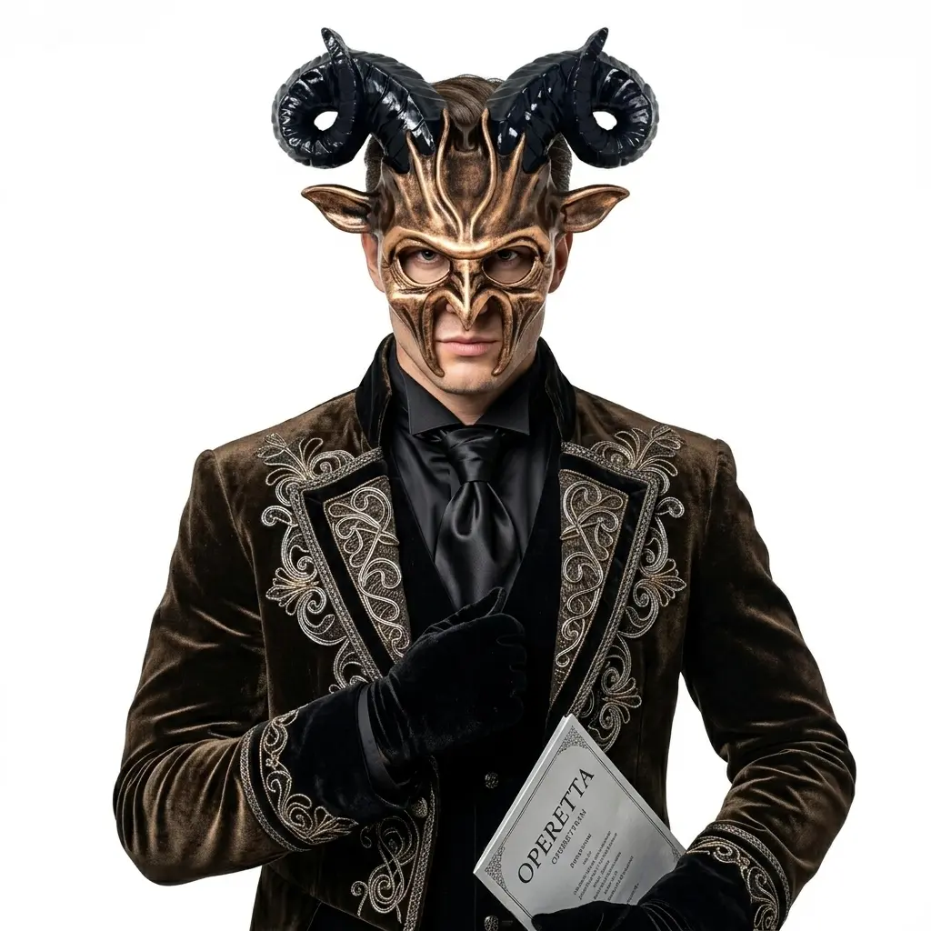Bronze Krampus Ram Horn Goat Masquerade Devil Party Mask Demon Costume For Halloween