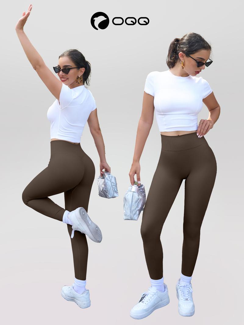 OQQ Women's 2 Piece Yoga Legging Seamless Workout High Waist Butt Liftings Athletic Leggings