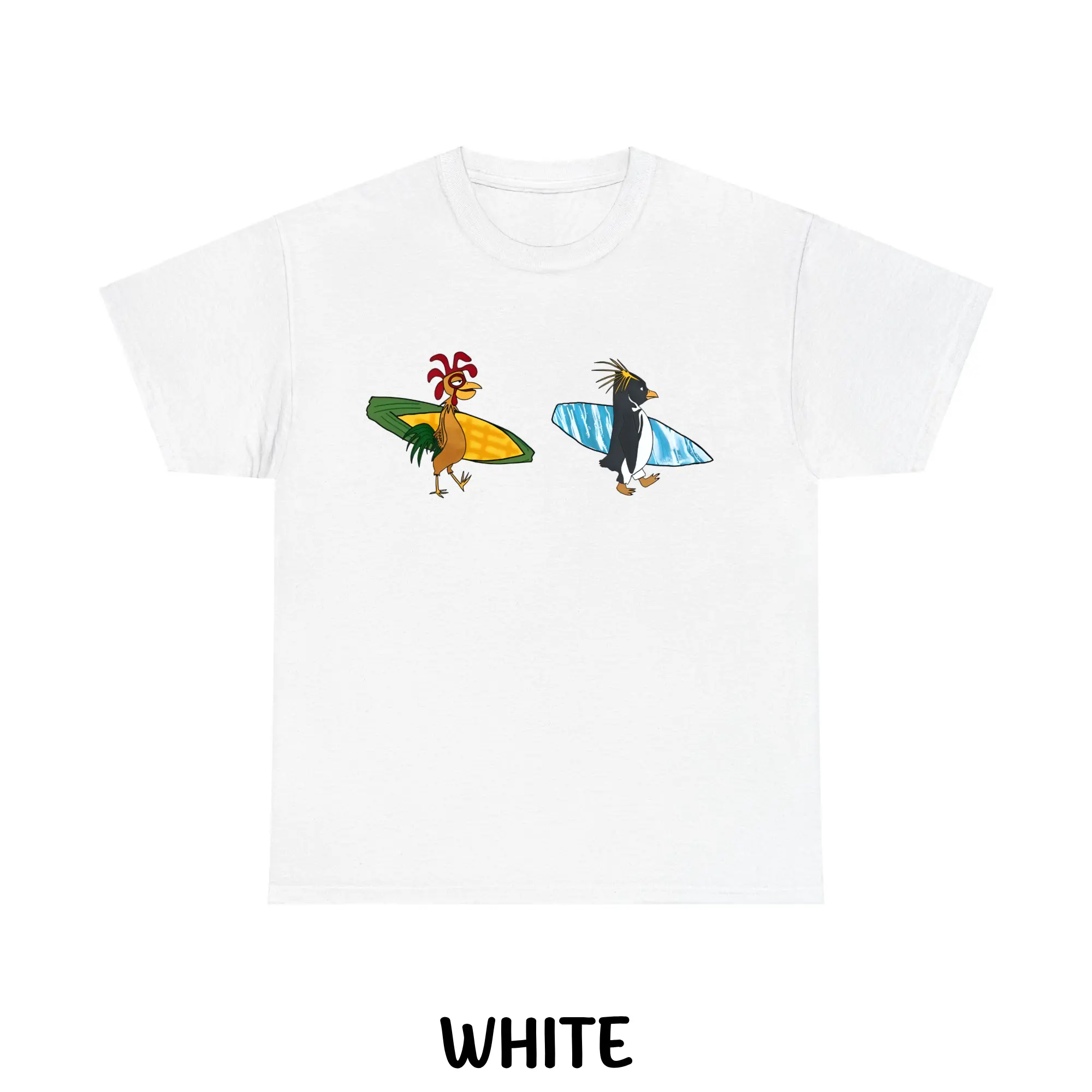 Cody Maverick & Chicken Joe Surf's Up Graphic T-Shirt, Men's 100% Cotton Vintage Graphic Tee, Crew Neck Short Sleeve, Casual Streetwear, Unisex Top