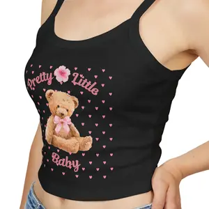 Teddy Bear Heart Pattern tank top | Pretty Little Baby design