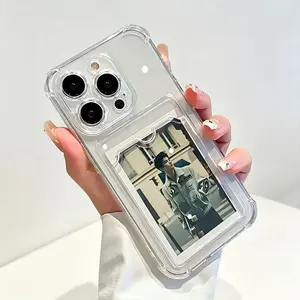 Phone cases for Samsung Galaxy A73 A72 A56 A53 A54 A32 A33 A25 A26 A15 A12 Transparent card holder DIY for printing photos couple men and women max silicone anti-fall xr high-grade soft Anti-Yellowing Cover, 4-Corner Protection