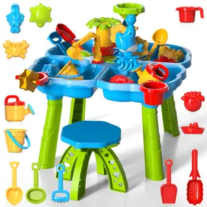 4 in 1  Water Table, Sand Water Activity Table ,Summer Holiday Outdoor Toys for Outside Backyard,Seaside