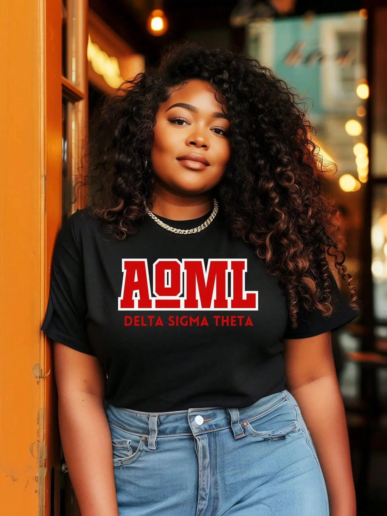 Delta Sigma Theta T-Shirt, AOML Sorority Gift, Women's Casual Short-Sleeve T-Shirt, Made From Pure Cotton Knit Fabric, Semi-Sheer Loose Fit, Perfect For Spring, Summer, And Fall Loungewear And Everyday Wear, Women's Clothing