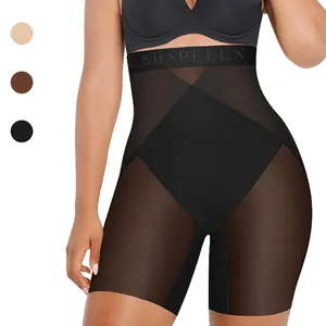 Shapellx BOOT-YEAH MeshSmooth X-Compression Tummy Control Hip-Lifting All-Day Shaping High-Waist Mid Leg Thigh Shaping Breathable Mesh Short