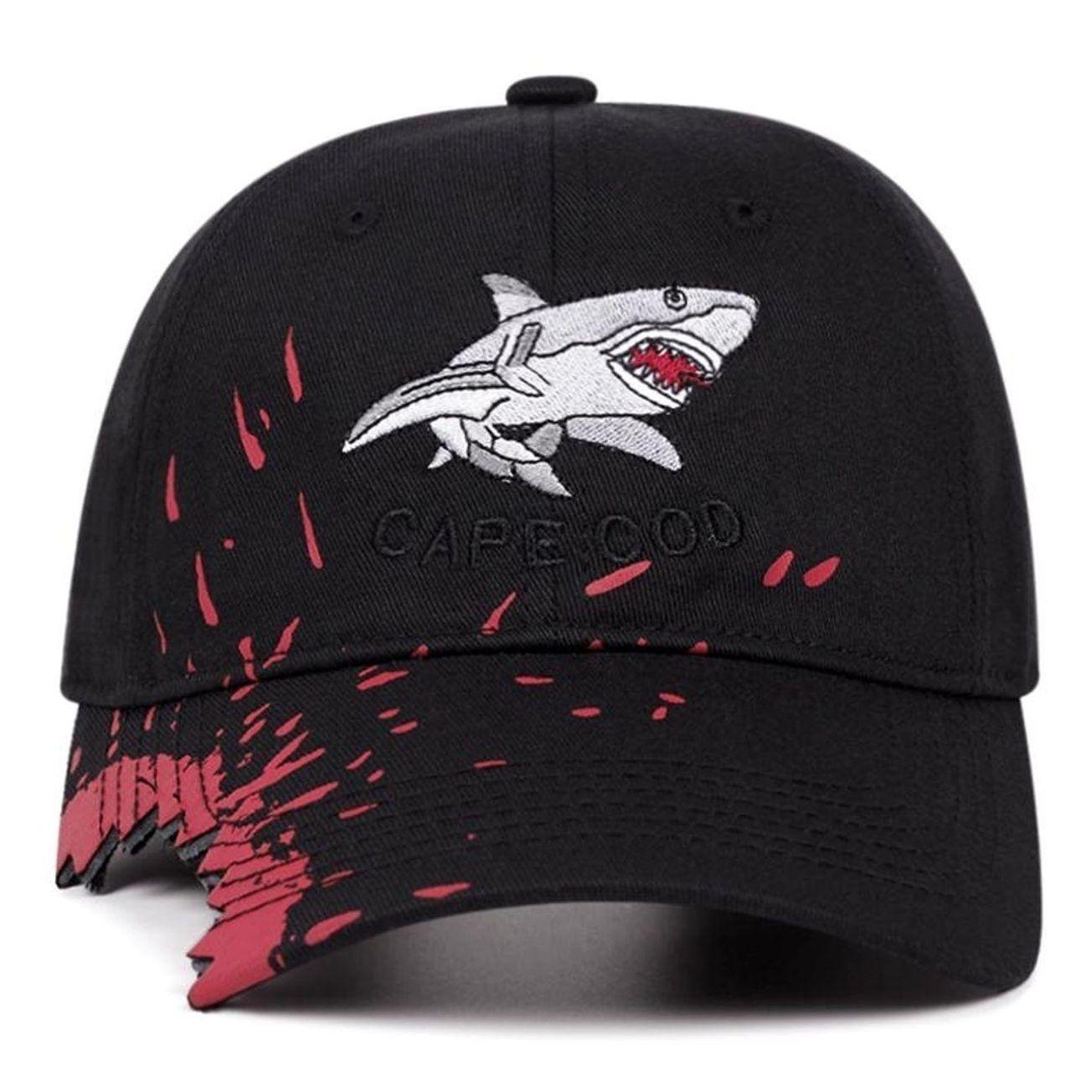 Shark Embroidered Creative Edge Baseball Cap for Men and Women, Trendy Streetwear Fashion Hat, Casual Outfits Cap