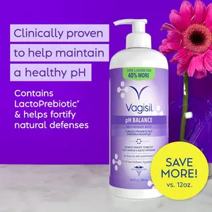 Vagisil Feminine Wash for Intimate Area Hygiene, pH Balance, Gynecologist Tested, Hypoallergenic, 16.9 oz with Pump Daily Perineal Care Femininewash