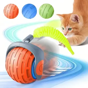 Rechargeable Interactive Cat Toy Ball with Feather - Automatic Motion Activated Kitten Toy for Indoor Cats - Smart Rolling & Jumping with USB Charging - Fun Exercise Toy for Active Kittens