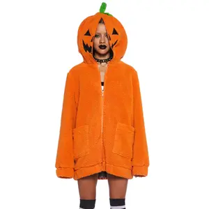 Urban Legend Pumpkin Hooded Sherpa Jacket