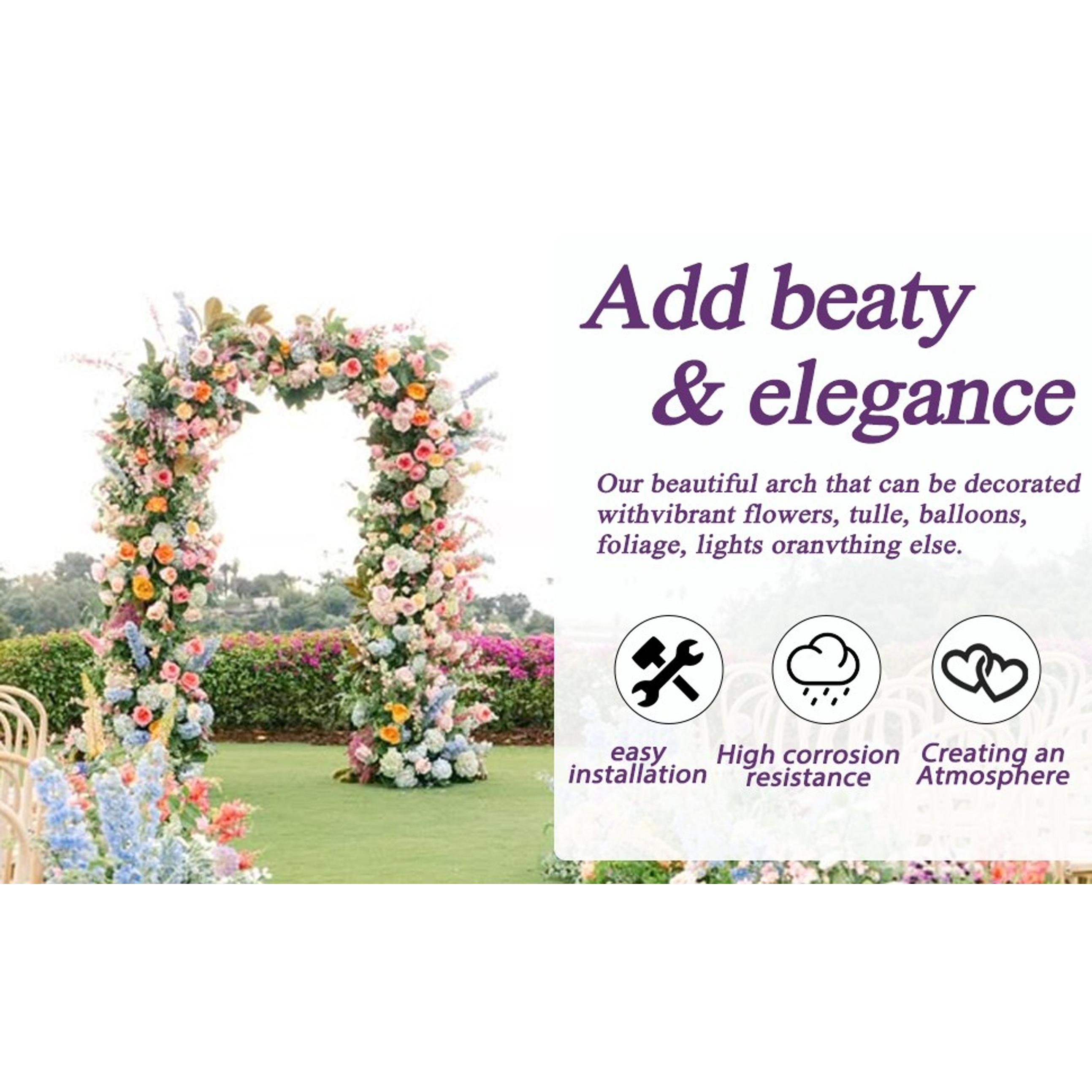 100% Metal Sturdy Large Outdoor Garden Arch Trellis for Climbing Plants, 4.6*7.8Ft Archway Frame, Garden Decor for Halloween, Birthday Party Events